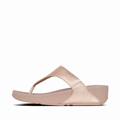 Fitflop Women's LULU Leather Toe-Post Sandals - Rose Gold, AX5137429
